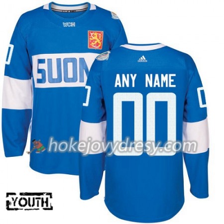 Dětské Hokejový Dres Finsko Personalizované Světový pohár v ledním hokeji 2016 Modrá Premier